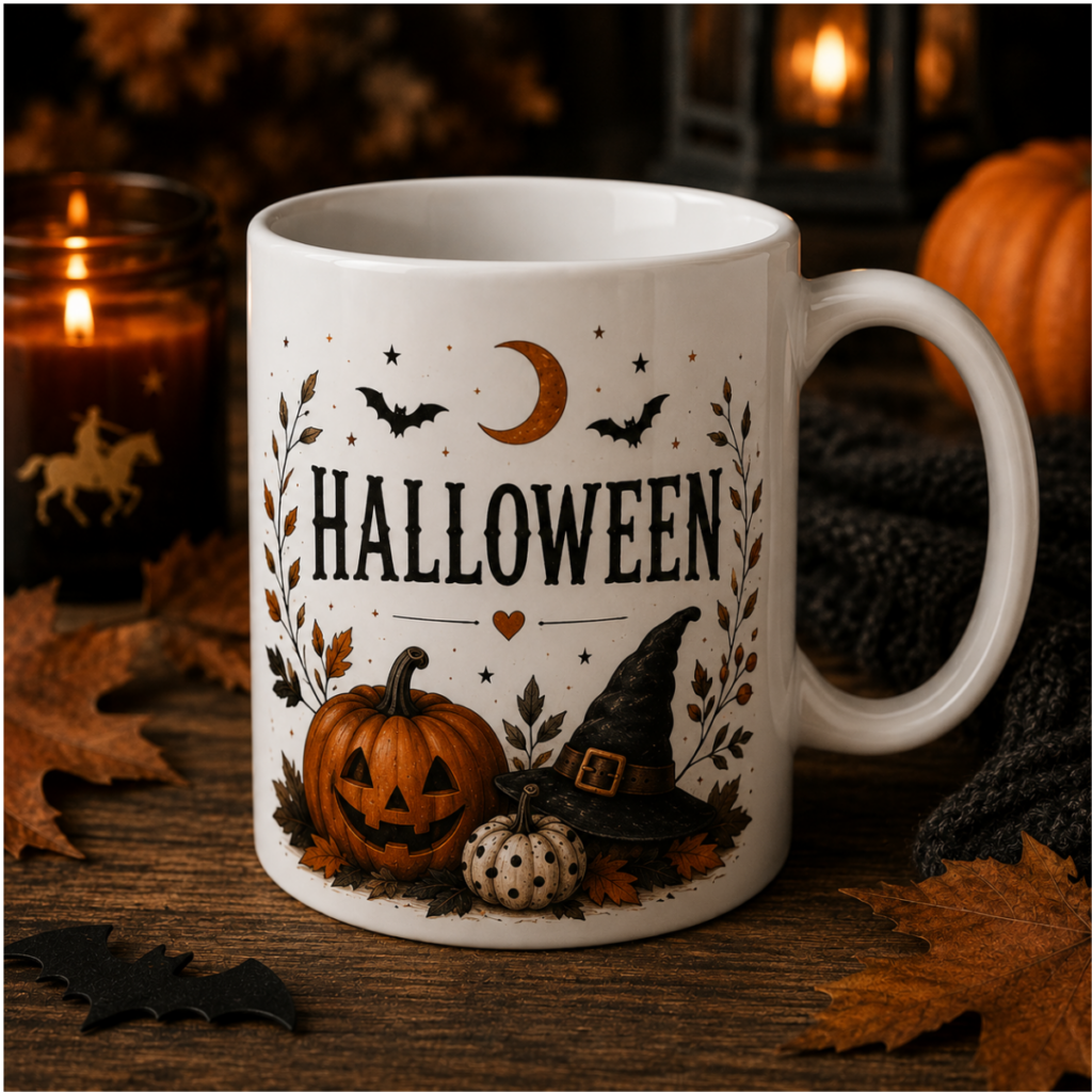 Mug Halloween Citrouille & Chapeau de Sorcière