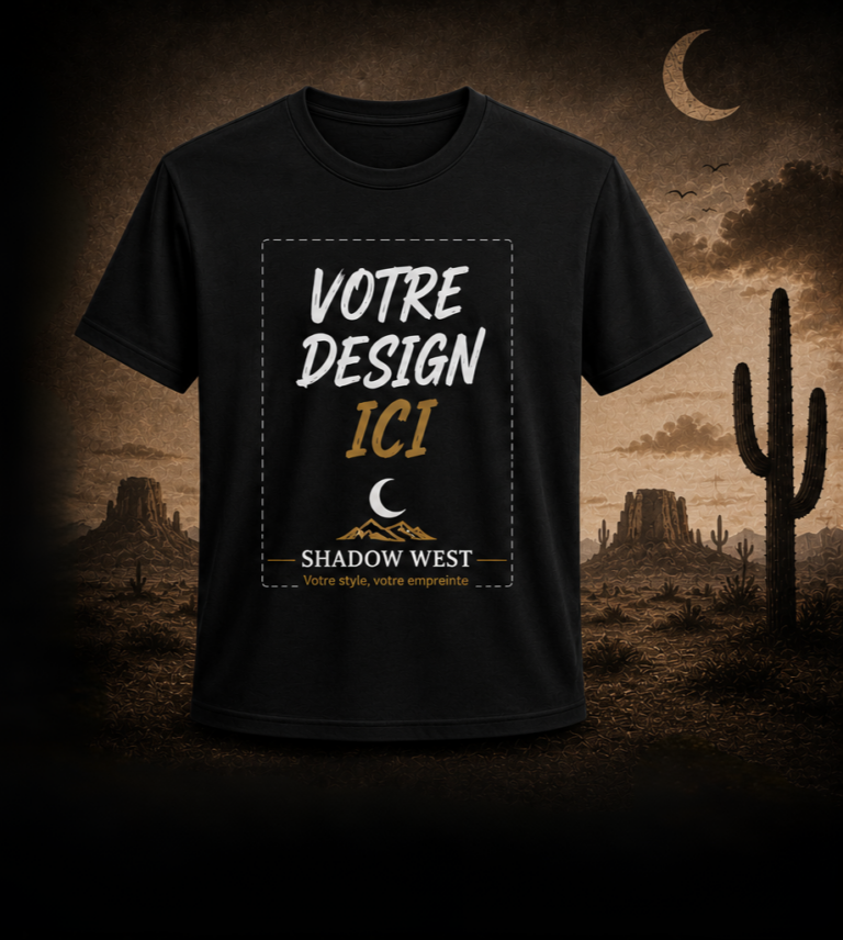 T-shirt noir personnalisé DTF