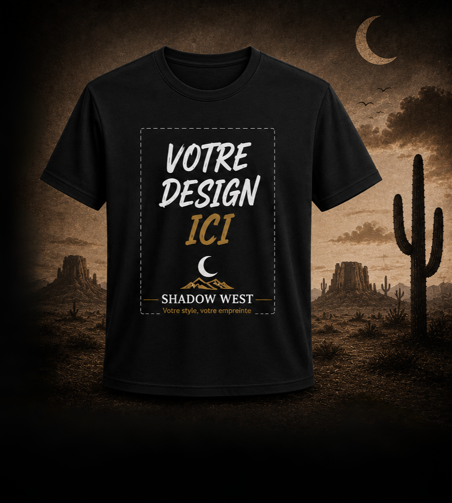 T-shirt noir personnalisé DTF